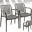 TECTAKE - Chaises de jardin ALCUDIA empilables et résistantes aux intempéries gris anthracite - vignette