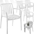 TECTAKE - Chaises de jardin ALCUDIA empilables et résistantes aux intempéries crème - vignette