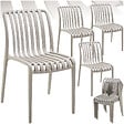 TECTAKE - Chaises de jardin ALCUDIA résistantes aux intempéries et empilables taupe - vignette