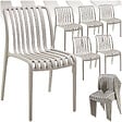 TECTAKE - Chaises de jardin ALCUDIA résistantes aux intempéries et empilables taupe - vignette