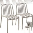 TECTAKE - Chaises de jardin ALCUDIA résistantes aux intempéries et empilables taupe - vignette
