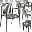 TECTAKE - Chaises de jardin ALCUDIA empilables et résistantes aux intempéries gris anthracite - vignette