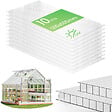 VOUNOT - 10 x Plaques de polycarbonate alveolaires transparent creux 6mm 121x60.5cm - vignette