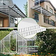 VOUNOT - 10 x Plaques de polycarbonate alveolaires transparent creux 6mm 121x60.5cm - vignette