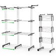 VOUNOT - Sechoir a linge etendoir extensible et pliable grande capacite sechage 190x53x170cm Blanc - vignette