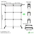 VOUNOT - Sechoir a linge etendoir extensible et pliable grande capacite sechage 190x53x170cm Blanc - vignette
