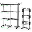 VOUNOT - Sechoir a linge etendoir extensible et pliable grande capacite sechage 190x53x170cm Noir - vignette