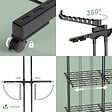 VOUNOT - Sechoir a linge etendoir extensible et pliable grande capacite sechage 190x53x170cm Noir - vignette