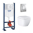 GROHE - Pack WC Euro Ceramic sans bride Triple Vortex blanc alpin + Rapid SL autoportant NF + plaque chrome (ProjectEuroCeramic-1) - vignette