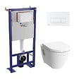 SWISS AQUA TECHNOLOGIES - Pack WC bâti-autoportant + Cuvette Vitra S50 + Abattant softclose + Plaque blanche (SMART-S50-4) - vignette