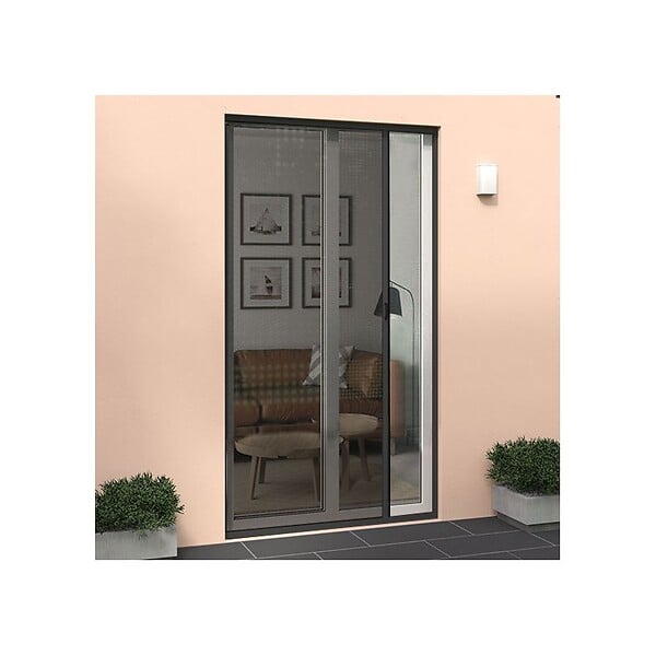 VOLET-MOUSTIQUAIRE - Moustiquaire enroulable latérale Alu Gris anthracite H 220 x L 160 cm - large