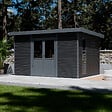 BARAC - Abri de jardin en bois composite Onyx 43 - Gris - 11,44m² - H.237xL.447xP.326cm - vignette