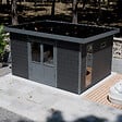 BARAC - Abri de jardin en bois composite Onyx 43 - Gris - 11,44m² - H.237xL.447xP.326cm - vignette
