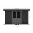 BARAC - Abri de jardin en bois composite Onyx 43 - Gris - 11,44m² - H.237xL.447xP.326cm - vignette