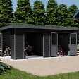 BARAC - Abri de jardin en composite Onyx 63 - Gris - H.237xL.629xP.326cm - vignette