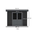 BARAC - Abri de jardin en bois composite Onyx 33 - Anthracite - 8.52 m² - L.333xl.326xH.237cm - vignette