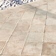 JARDINAT - Pavé en travertin vieilli - Beige clair - 15,2x15,2x3cm - vignette