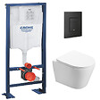 GROHE - Pack WC Bâti autoportant + WC Swiss Aqua Technologies Infinitio sans bride + Plaque noir mat (Autoportant-Infinitio-KF0) - vignette