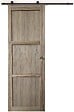 GD MENUISERIES - Porte Coulissante bois Frake 3 Panneaux H204 x L73 cm, rail roulette, coquilles - vignette