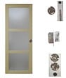 GD MENUISERIES - Porte Coulissante bois Ayous Vitrée H204 x L73 cm, serrure condamnation - vignette