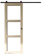 GD MENUISERIES - Porte Coulissante bois Ayous Vitrage transparent H204 x L83 cm, Rail roulettes, Coquilles - vignette