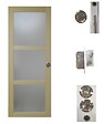 GD MENUISERIES - Porte Coulissante bois Ayous Vitrée H204 x L93 cm, serrure condamnation - vignette