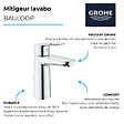 GROHE - Vasque à poser Euro Ceramic 60cm + Mitigeur lavabo M BauLoop Chromé - vignette