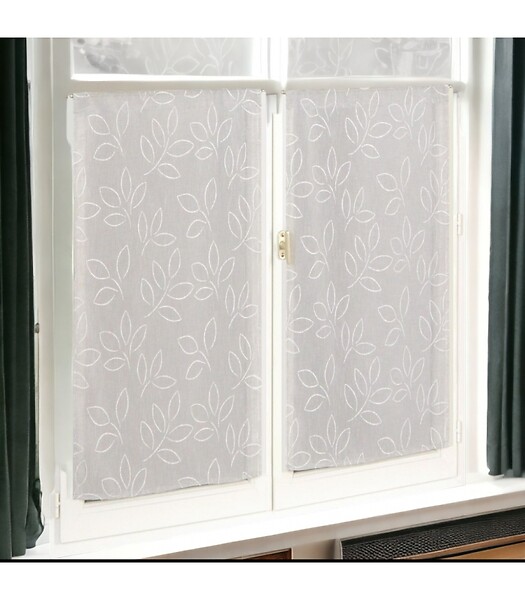 Voilages Atout Ciel - Paire 2x60x120cm - Finition Passe-Tringle - Blanc - Motif Plumetis - Prêts à Poser