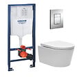 GROHE - Grohe Pack WC Rapid SL + cuvette sans bride SAT, fixations cachées + plaque Skate chrome - vignette