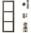 GD MENUISERIES - Porte Coulissante Gris Taupe RAL 7006 Vitrage transparent H204 x L73 cm, serrure condamnation - vignette