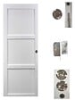 GD MENUISERIES - Porte Coulissante Korya Blanc 3 panneaux H204 x L93 cm, serrure condamnation - vignette
