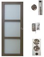 GD MENUISERIES - Porte Coulissante Gris Taupe RAL 7006 Vitee H204 x L73 cm, serrure condamnation - vignette