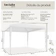 TECTAKE - Pavillon FARAH imperméable avec système enfichable 3x3m blanc - vignette
