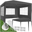 TECTAKE - Pavillon imperméable BARINAS avec 3 parois latérales gris - vignette