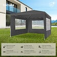 TECTAKE - Pavillon imperméable BARINAS avec 3 parois latérales gris - vignette