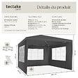 TECTAKE - Pavillon imperméable BARINAS avec 3 parois latérales gris - vignette