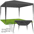 TECTAKE - Pavillon FARAH imperméable avec système enfichable 3x3m gris - vignette