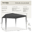 TECTAKE - Pavillon FARAH imperméable avec système enfichable 3x3m gris - vignette