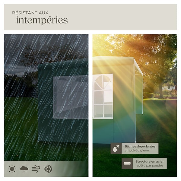 TECTAKE - Pavillon imperméable BARINAS avec 3 parois latérales vert - large
