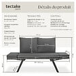 TECTAKE - Canapé lounge en rotin SINTRA 2-en-1 gris - vignette