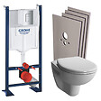 GROHE - Pack WC Bâti Autoportant Rapid SL + WC Vitra Normus sans bride + Abattant softclose + Set habillage + Plaque chrome - vignette