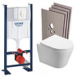 GROHE - Grohe Pack WC Bâti autoportant + WC sans bride SAT Infinitio + Abattant softclose + Plaque blanc alpin + Set habillage - vignette