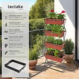 TECTAKE - Jardinière verticale avec 4 bacs à fleurs 52 x 21 x 127 cm marron - vignette