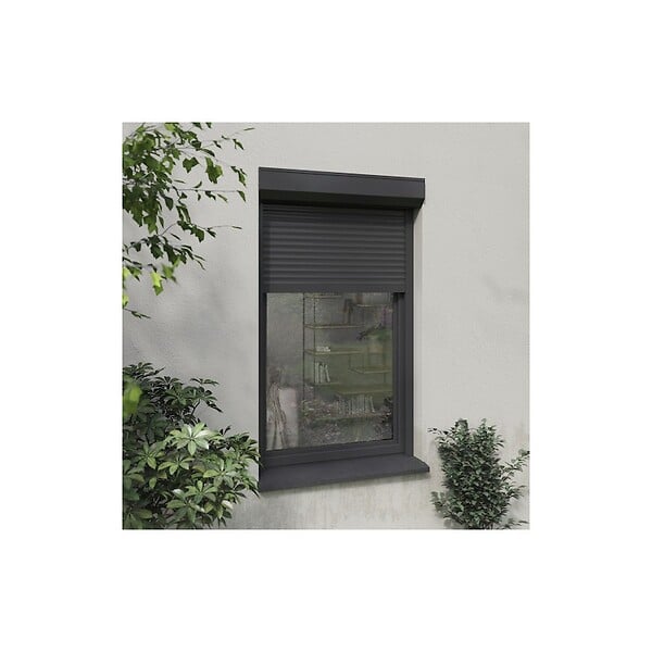 VOLET-MOUSTIQUAIRE - Volet roulant radio-télécommandé H160 cm x L 120 cm Alu gris - large