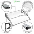 VOUNOT - Auvent de porte marquise 120x80 cm transparent en Polycarbonate anti UV Gris - vignette