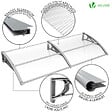 VOUNOT - Auvent de porte marquise 200x80 cm transparent en Polycarbonate anti UV Gris - vignette