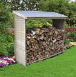 HABRITA - Abri range-bûches en bois - L.188xP.86xH.187cm - vignette