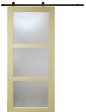 GD MENUISERIES - Porte Coulissante bois Ayous Vitrée H204 x L83 cm, Rail roulettes - vignette
