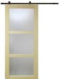 GD MENUISERIES - Porte Coulissante bois Ayous Vitrée H204 x L93 cm, Rail roulettes - vignette