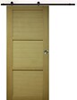GD MENUISERIES - Porte Coulissante bois Ayous 3 Panneaux H204 x L93 cm, Rail roulettes, Coquilles - vignette